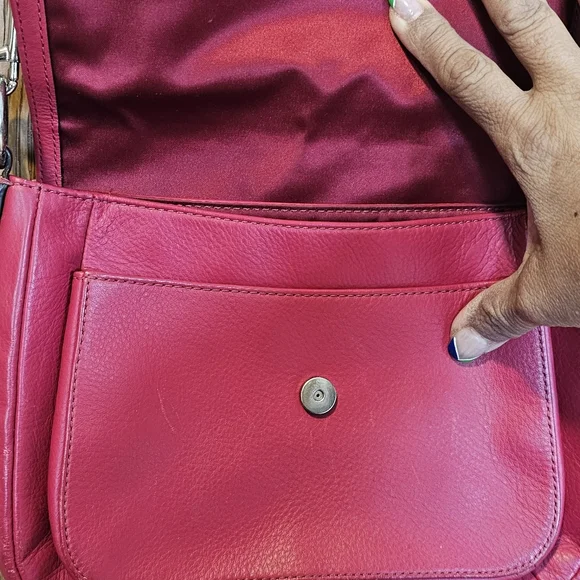 Coach Leather Crossbody Bag, Taylor Mini Flap Berry/Pink - Picture 4 of 8